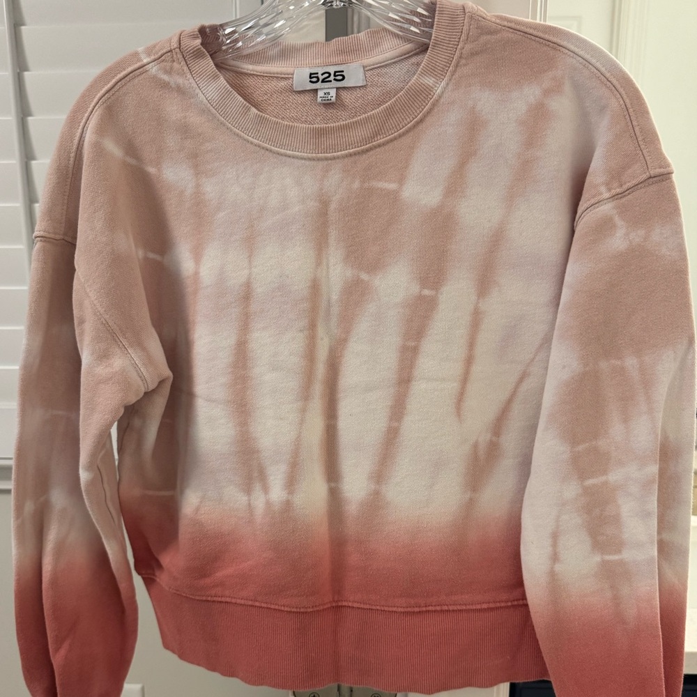 525 America Rose Clay multi soft cotton terry tie dye sweatshirt women’s x-small